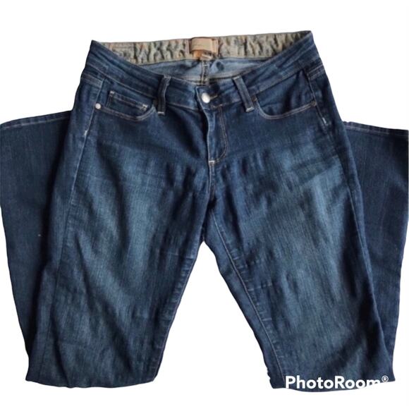 PAIGE Peg Skinny Jeans Denim Blue Women's Sz 26 Pants Slim 5 Pocket Zip Up Fly - Picture 3 of 8
